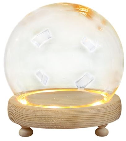 Gralara Cúpula de exhibición con Base de Madera, cúpula de Cristal, Mesa Centro de Mesa Transparente, Pedestal, decoración para casa de muñecas, Campana, 20 Centímetros