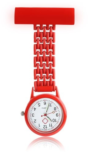 OMCGG Reloj de bolsillo para enfermeras, movimiento de cuarzo de aleación, reloj de bolsillo para médico, fácil lectura, reloj de solapa que brilla en la oscuridad, broche colgante para enfermera y