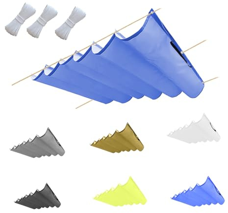 Tenda parasole retrattile a onda, impermeabile, per esterni, scorrevole, per patio, cortile, posto auto coperto, copertura traspirante per pergola, blu reale (larghezza 0,5 x lunghezza 2 m)