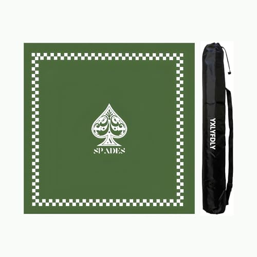 YXLYFDLY Tapete Mahjong grueso y reductor de ruido, mantel de Mahjong con respaldo de goma para jugar en casa para mahjong, póquer, carta, mesa, juegos de azulejos (verde, 130 cm)