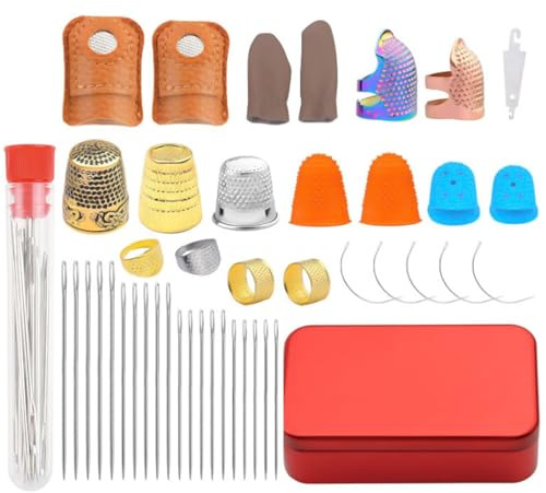 LAGUOE Set di ditali da cucito in gomma per dita in silicone anelli per monete ditali per dita ditali protezione ditali per trapuntatura