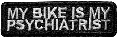 Écusson Ma Moto Est Mon Psychiatre Patch Thermocollant Biker 3,1x10cm | Motard Biker, Brodé, À coudre, Badge pour t-shirt veste vêtement casquette