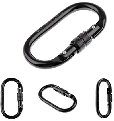 Backbayia 4pcs Carabiner d'escalade Verrouillage à Vis Mousqueton d'escalade Extérieur Pignon D'escorte