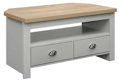 Birlea Highgate Corner TV Unit Grey & Oak Effect