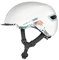 ABUS Urban Helm HUD-Y - mit magnetischem, aufladbarem LED-Rücklicht & Magnetverschluss - cooler Fahrradhelm für den Alltag - für Damen und Herren - Weiß Glänzend, Größe M, M (54-58 cm)