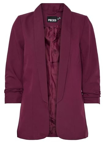 PIECES Pcboss 3/4 Blazer Noos Blazer, Rojo (Grape Wine), XS para Mujer