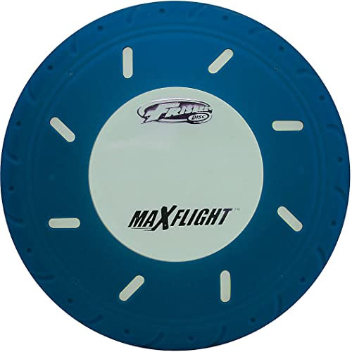 Wham-O Frisbee Wurfscheibe, Outdoor, Strand Gadget, Spiele für draussen, präzise Freizeit oder Wettkampfscheibe, Kinder und Erwachsene, Disc ab 5 Jahre (Max Flight Glow Blue)