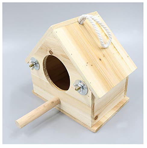 KIZQYN Birdcages Natural Birds Huts Hanging Parrots Breeding House Sparrow， Tiger Skin, Peony Parrot breeding Box, nest Box Flight cage