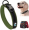 PET ARTIST Personalisierte Hundehalsbänder Dickes Neopren gepolstert, verstellbares reflektierendes Haustier Halsband mit Metallschnalle und Tag Loop für Welpen Hunde (L, Grün)