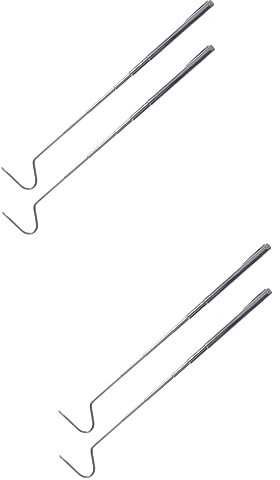 Warmhm 4 Stück Teleskopischer Schlangenhaken Hochleistungshaken Fanghaken Für Schlangen Schlangengreifhaken Lange Schlangenzange Reptilien Terrarien Haupt Pinzette Rostfreier Stahl