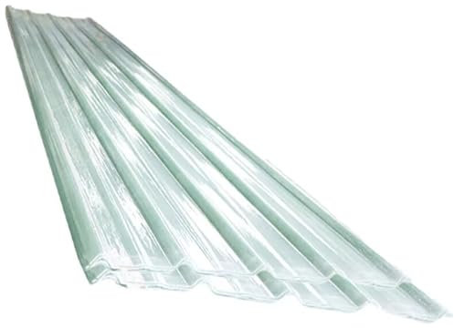 Wellplatte Dachblech,FRP-Tageslichtplatten,Regensichere Dachplatten,Transparent Kurzrollen,Gewächshausplatte,1,5mm Dick Verkleidungsplatte,Ersatzplatten,Inkl. Schrauben (0.9x2m/35x79in,12 Pcs)