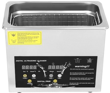 Tagtuell 3L Digital Ultrasonic Cleaner, Professional Commercial Stainless Steel Ultra Sonic Bath Cleaning Tank Machine for Jewellery Metal Parts, 0-176°F Heater