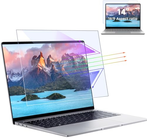 2 Pack Blaulichtfilter Displayschutzfolie 14 Zoll 16:9, Blendschutzfolie Augenschutz Schutzfolie, Hochauflösender Screen Bildschirm für Hp/Dell/Acer/Lenovo/ThinkPad/Asus