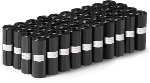 Diboniur 600 Pièces Sac a Crottes Chien, Noir Sans Parfum a Caca, Étanches a Dejection Canine Poop Bags Accessoires Chien (40 Rouleaux, 15 par Rouleau)