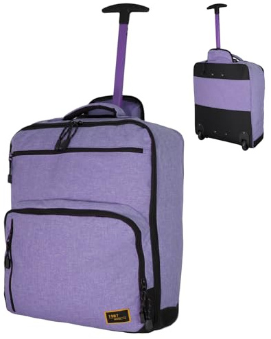 Bordlite EasyJet Underseat Cabin Bag 45x36x20cm – Wheeled Travel Holdall with Trolley Handle – Lightweight Soft Shell Carry On Luggage – Fits EasyJet Free Bag Allowance – Purple