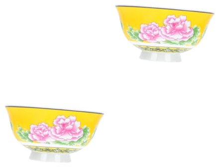 MAGICLULU 2 Piezas tazón de comida bol de arroz cuenco de cocina tazón de casa cuenco para servir comida creativo de estilo Tazón de arroz vajilla de cocina cerámica