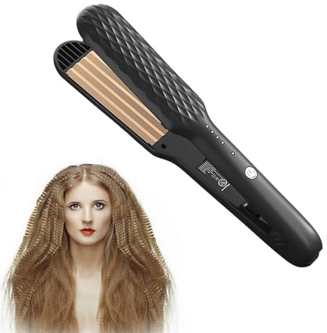 KBIBCK Piastra onde per capelli, ceramica piastra frisè per capelli con 4 temperatura regolabili, Strumento per lo styling dei ricci voluminosi, Piastra per onde per tutti i tipi di capelli