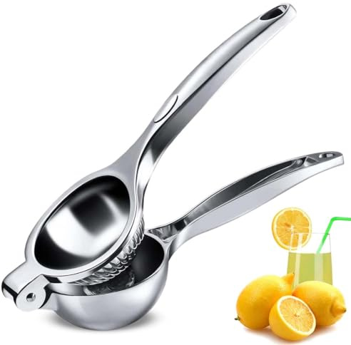 Exprimidor Limon Naranjas Manual, durable de mano, Exprimidor Limon de Acero Inoxidable, Eesistente Exprimidor Manual de Cítricos, Para limón/lima/naranja cocina bar restaurante rallador limon