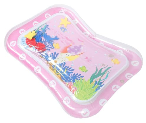 ibasenice Almohadilla de Agua Inflable para Ñiño, Alfombra de Juego de Agua para Recién Nacidos, Color Rosa Océano, Tamaño Compacto, Material Seguro sin Fugas, Adecuado para Entrenamiento