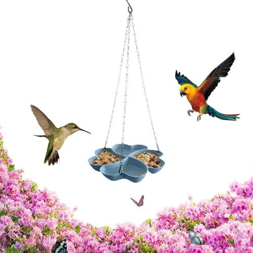 para pájaros de Exterior, de Comida para pájaros con Forma de pétalos, Bandeja para Comida Decorativa, Apto para apartamento, balcón, Porche, Patio, jardín, Exterior o Patio