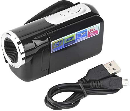 Elprico Digitale Videokamera mit 16X DV Camcorder, Tragbarer Camcorder mit TFT LCD Bildschirm für Kinder (schwarz)