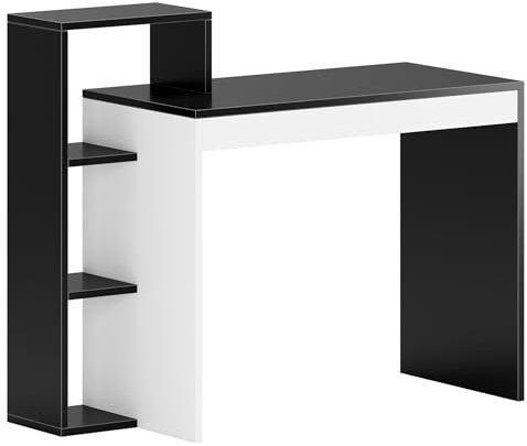 SogesHome Schreibtisch mit Regal, Computertisch, Bürotisch, multifunktionaler Studiertisch Arbeitstisch für Home Office, Kompakter Schreibtisch, Studententisch, WL-SZKST-BD-2