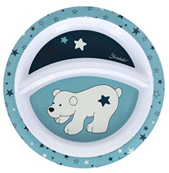 Sterntaler Baby Unisex Teller Baby Kinderteller Eisbär Elia - Babyteller Saugnapf, Kinderteller, Babyteller - dunkeltürkis