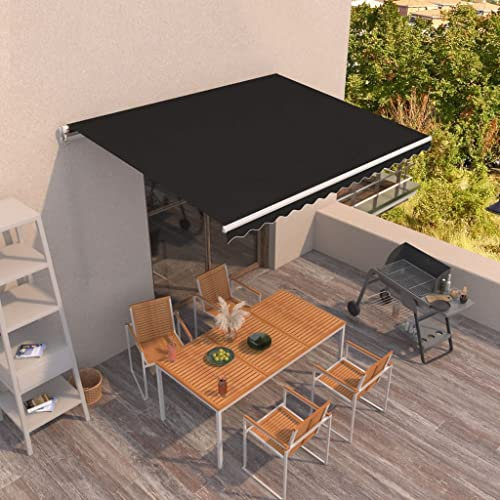 INLIFE Toldo con brazo articulado, retráctil, 400 x 350 cm, antracita-8979-8979