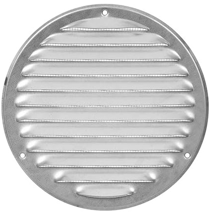 Ø 160mm Ventilationsgaller i Galvaniserat Stål med Myggskydd - Metallgaller för Ventilation