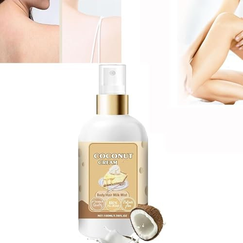 Vanilla Cream Body Milk Mist,Vanilla Cream Body and Hair Milk Mist,Vanilla Cream Hair and Body Perfume Spray,Vanilla Body Spray,Vanilla Body Mist for All Skin Types,Long-lasting Fragrance (Coconut)