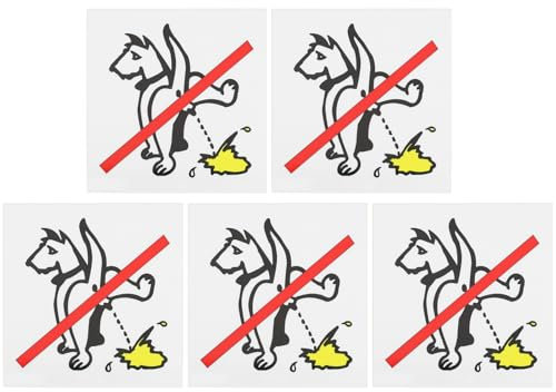 LT Easiyl 5 cartelli di avvertimento in plastica rigida resistente alle intemperie per divieto di fare pipì con cane, adatto per garage, recinzione, parete, casa, 100 x 100 x 2 mm