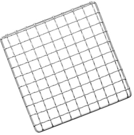 Quadratischer Grillrost grill zubehör holzkohle grill grillen zubehör Hitzebeständige Grillmatte Teekessel mit Deckel Grillgittermatte Picknick-Grill Rostfreier Stahl Silver YARNOW
