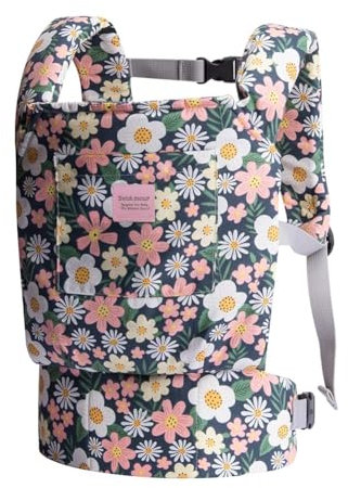 Bebamour Porte-poupée 3 en 1 pour Fille, écharpe de Portage Douce, 100% Coton, Motif Fleurs Vertes