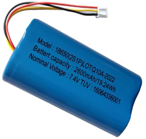 AOLIKES 18650 2s1p 2600 mAh 7,4 V Wiederaufladbarer Lithium-Ionen-Akku mit XH2,54/3p-Anschluss / 5C-Zellen/Unterstützt Schnelles Laden / 8,4 V Batterien