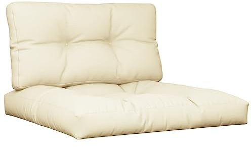 Foknhdi 31.5x31.5 Cream Square Pallet Cushion, Water-Resistant UV-Safe Polyester Fiberfill Foam Seat Pad for Outdoor Patio or Living Room, Plush Replacement Sofa Pillow