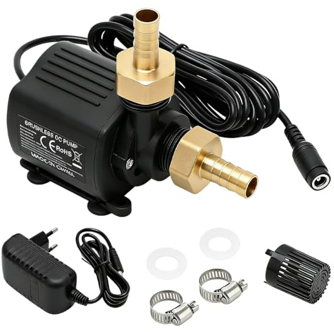 WDKXCN Bombas de Agua Sumergibles 12V, Bomba de Agua Sumergible con Control de Velocidad de 5 Velocidades, 800L/H 5M Mini Bomba Estanque, Bomba Acuario Pequeña para Fuente y Piscina
