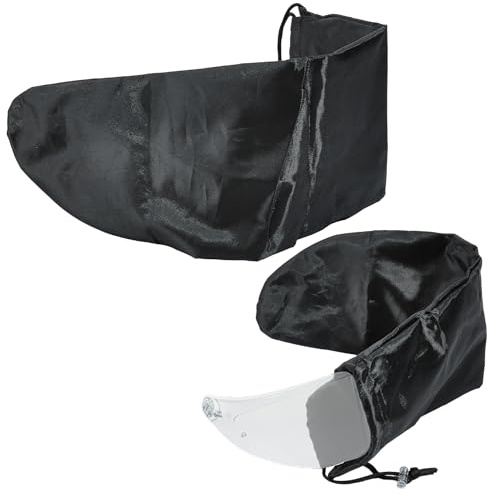 NICENEEDED Bolsas para Visera de Casco de Motocicleta Transporte Y Almacenamiento, Funda Protectora Negra con Forro Suave Y Resistente A los Arañazos para Protector Facial.
