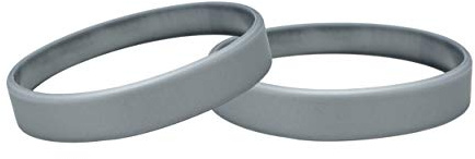 Silicone Wristbands, Youth Sizes, Variety Colours 10 Pack (Silver)