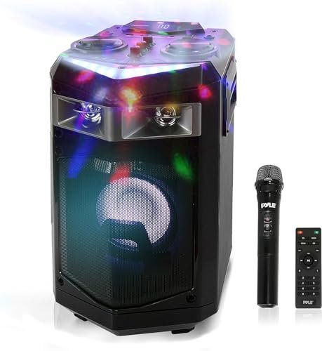 Altavoz Bluetooth Potente, Trolley con Ruedas, Altavoz Bluetooth, 60W, Altavoz portatil, inalambrico, USB, Tarjeta SD, aux 3,5mm, Karaoke LED, Altavoz 26X44cm