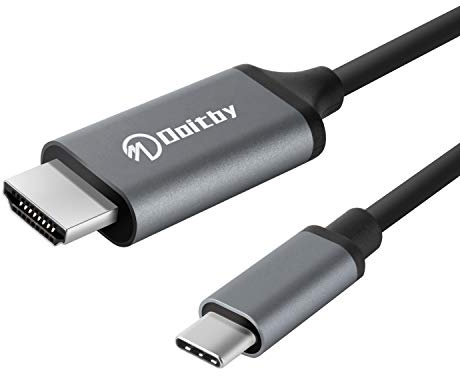 Doitby S25/S24/S23/S22/Note 20 to HDMI Cable for Samsung Galaxy, USB Type C to HDMI Cable Thunderbolt 3/4 Compatible with iPhone 16/15, MacBook, iMac, Surface, Dell and More -6FT 4K