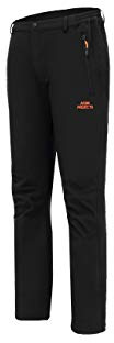 Acme Projekt fleecefodrade softshell byxor, 100 % vattentät, andningsbar, 8 000 mm/3 000 g (män, stor, svart)