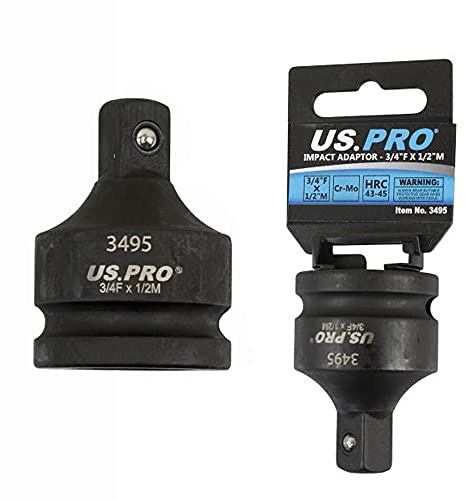 Impact Socket Adaptor Reducer 3/4 Inch F to 1/2 Inch M US Pro 3495