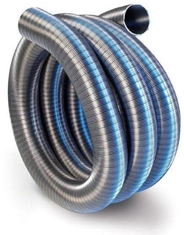 Skorsten flexibelt rökfoder, 150 mm/ 4 m, 316 L kvalitet, rostfritt stål, rörspisar
