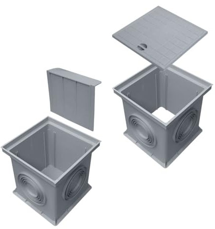 Marley Einlaufschacht mit Schacht ohne Boden, Geruchsverschluss + Schachtdeckel 300x300mm Hofablauf