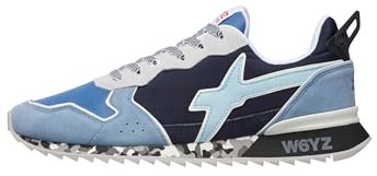 w6yz Sneakers in Tessuto Tecnico e Suede, Celeste 43