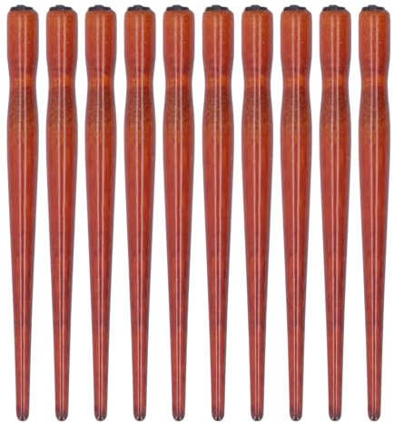 Set de 10 Piezas de Pluma de Caligrafía, Soporte de Madera Color Caoba, para Arte, Pintura y Caligrafía Inglesa