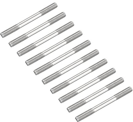 METALLIXITY Doppia Filettata Blocco Viti (M6 Filo 60mm Lunghezza) 10pz, 304 Acciaio Inox Doppio Filettato Stelo Bulloni - per Casa Manutenzione