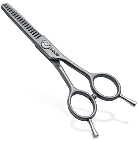FOGOSP 4.5 Thinning Shears for Dogs Grooming Face with Safety Round Tip for Small Dogs Face Paw Ears Trimmer Professional Small Cat Grooming Scissors (4.5 Blender, Gray)