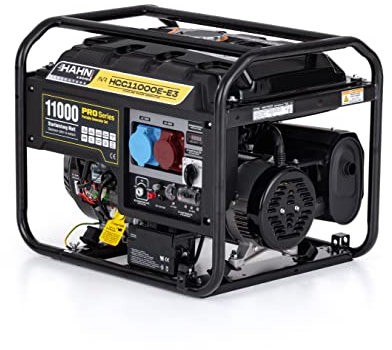 Générateur à essence HAHN & SOHN 8 kW - Générateur de secours 3 phases 230 V/400 V - Silencieux et isolation vibratoire - Essence - 25 L - 8 heures