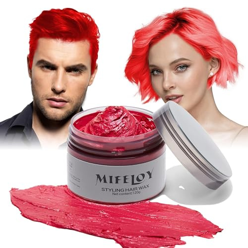 Röd hårnyans tillfällig hårfärg 120 g, omedelbar hårkräm Mud naturlig frisyr pomade, män kvinnor styling hårone vax, hårvax för fest cosplay halloween